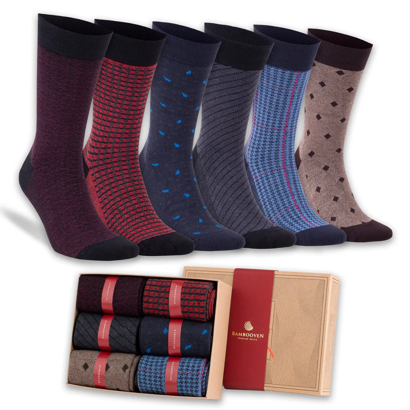 Men's Colorful Bamboo Boxed Socks