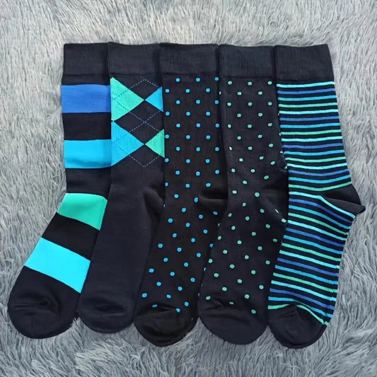 Noble Grid – Men's Geometric Crew Socks